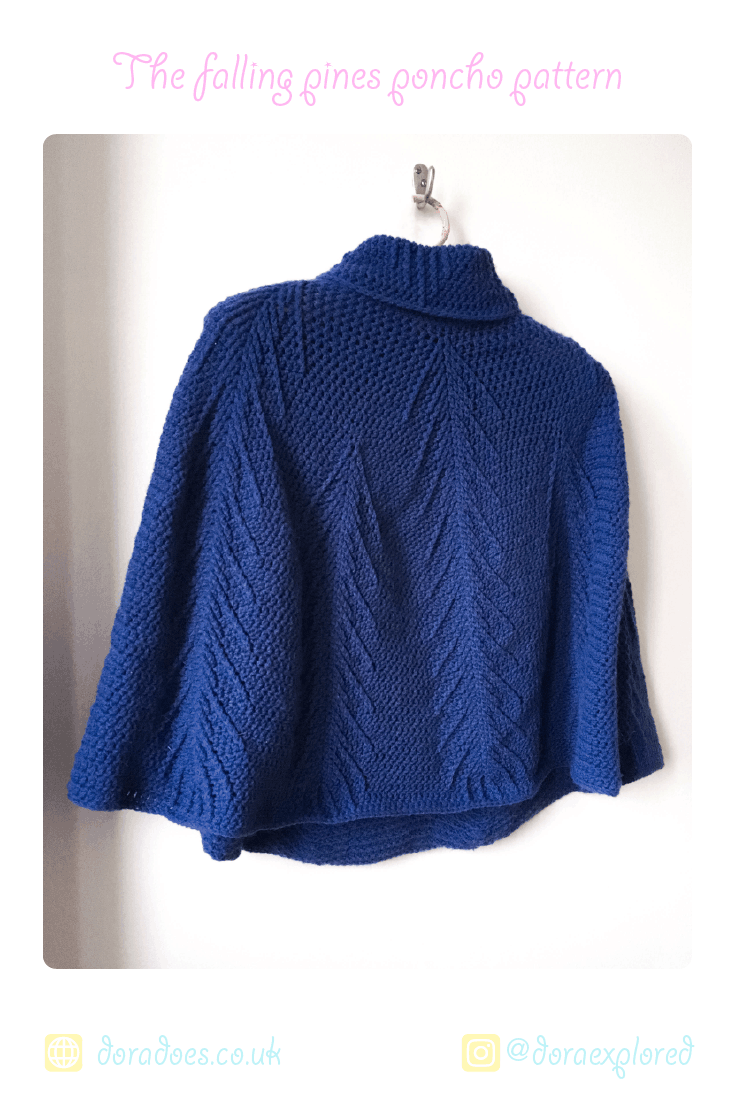 Crochet roll neck cabled lightweight Poncho Pattern in rico baby classic dk