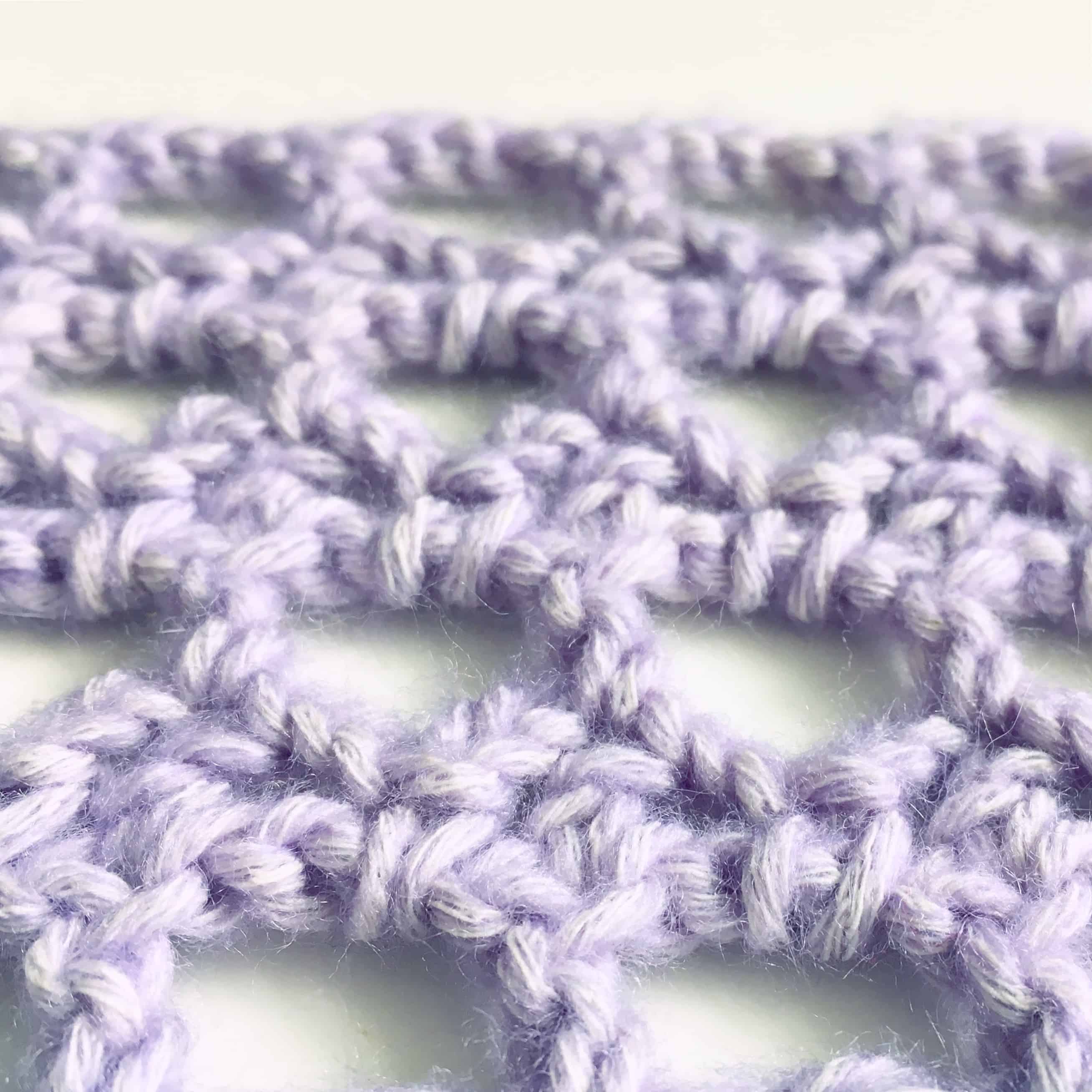 Crochet beehive stitch pattern in lilac
