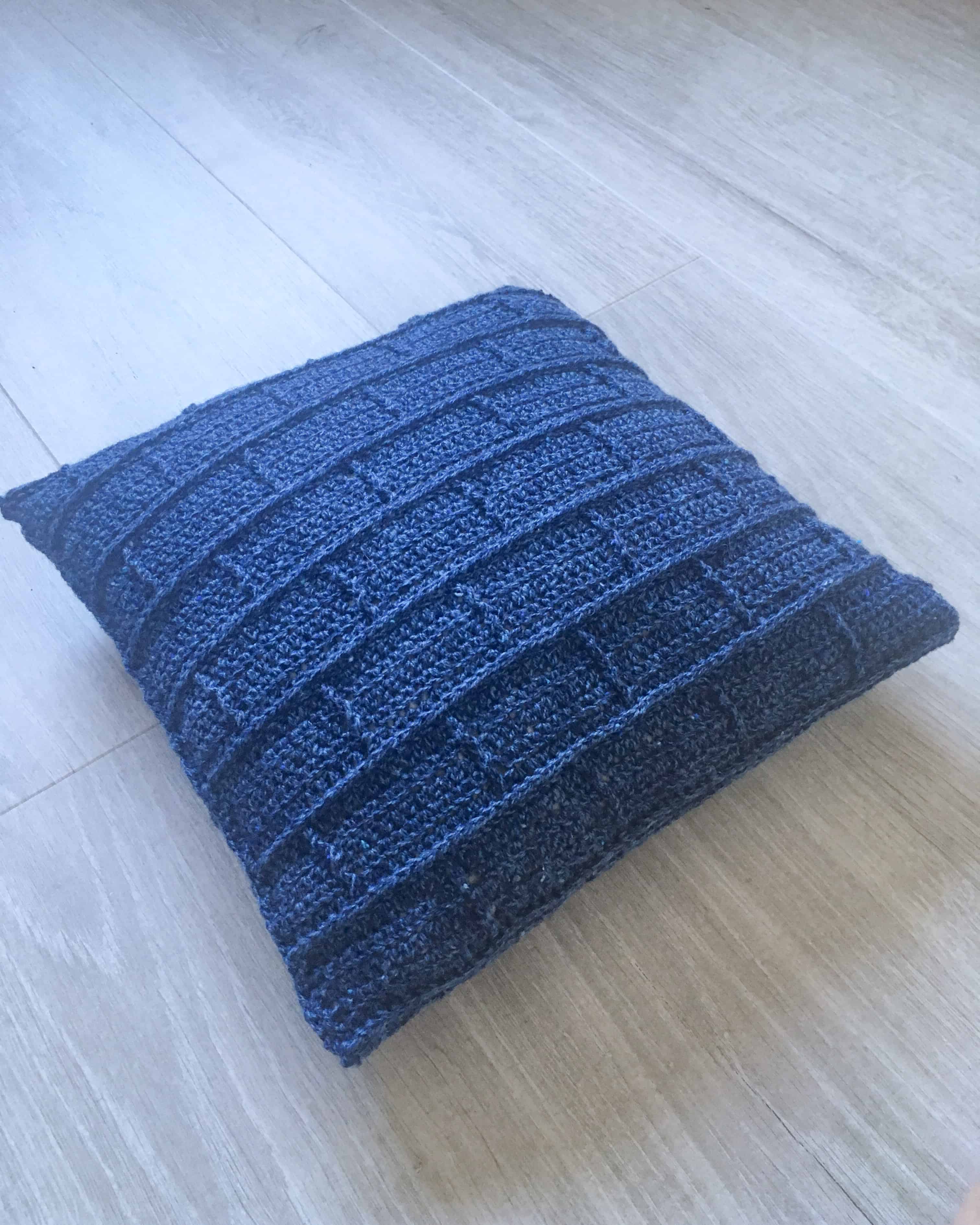 The Building Blocks crochet pillow