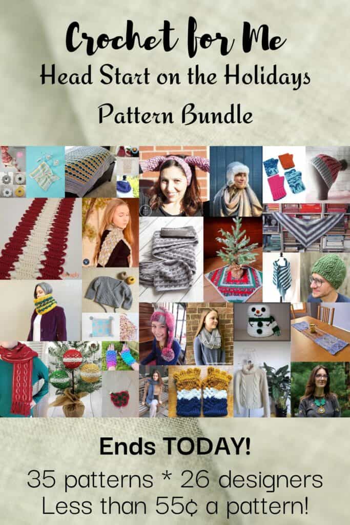 A portrait collage of fall crochet patterns.