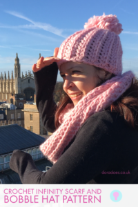 Off the Rails Crochet Infinity Hat and Scarf - Dora Does